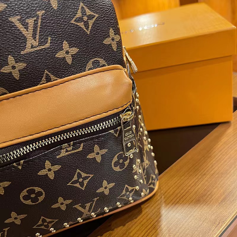 Balo da mini nữ lv giá rẻ đẹp PUKA cặp mini nữ đi học thời trang unisex da pu chống nước