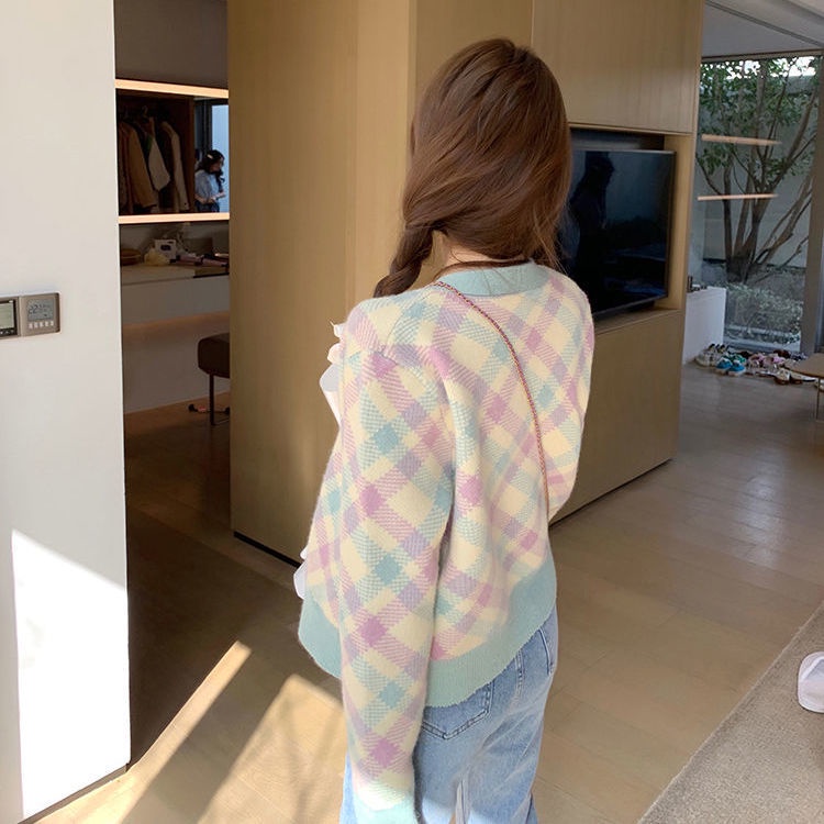 Áo Khoác Cardigan Dệt Kim Tay Dài Dáng Rộng Kẻ Sọc Thời Trang Mùa Thu Cho Nữ | BigBuy360 - bigbuy360.vn