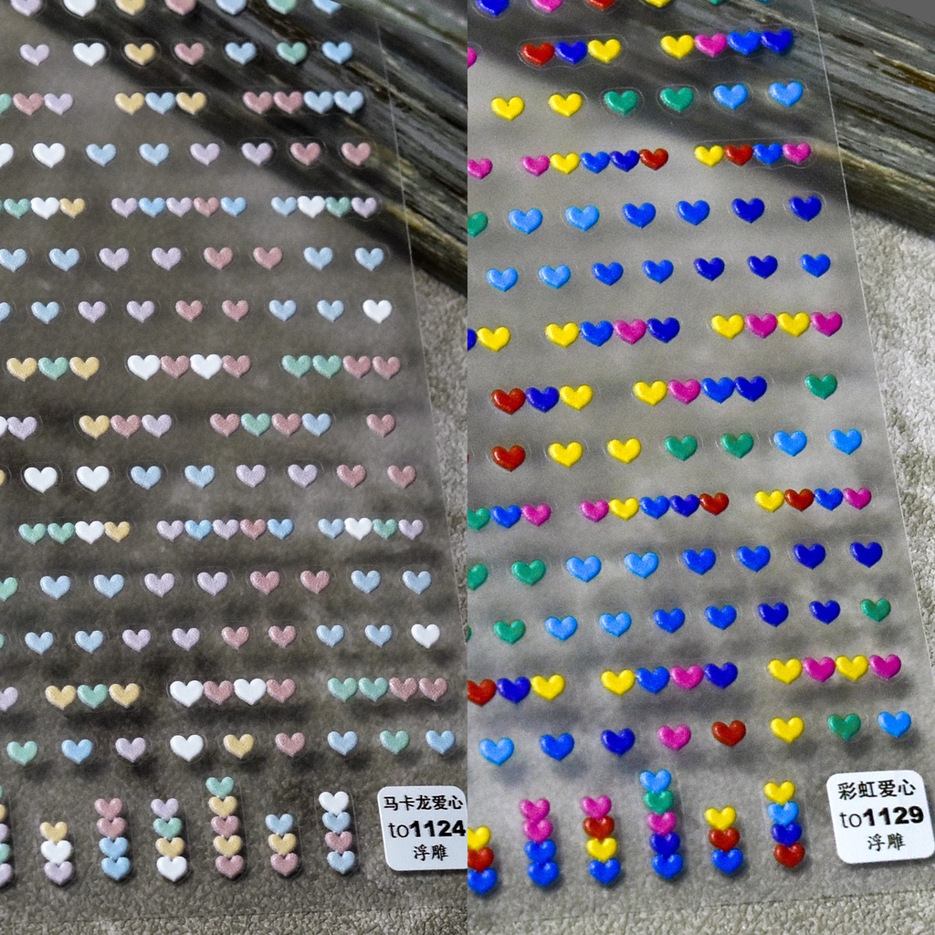 Miếng Dán Trang Trí Móng Tay Họa Tiết Trái Tim Nhỏ Xinh Xắn
