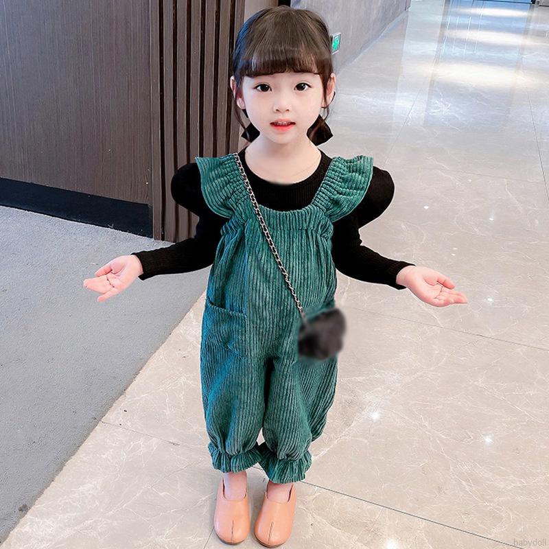 Áo thun/Quần yếm màu trơn thời trang cho bé gái