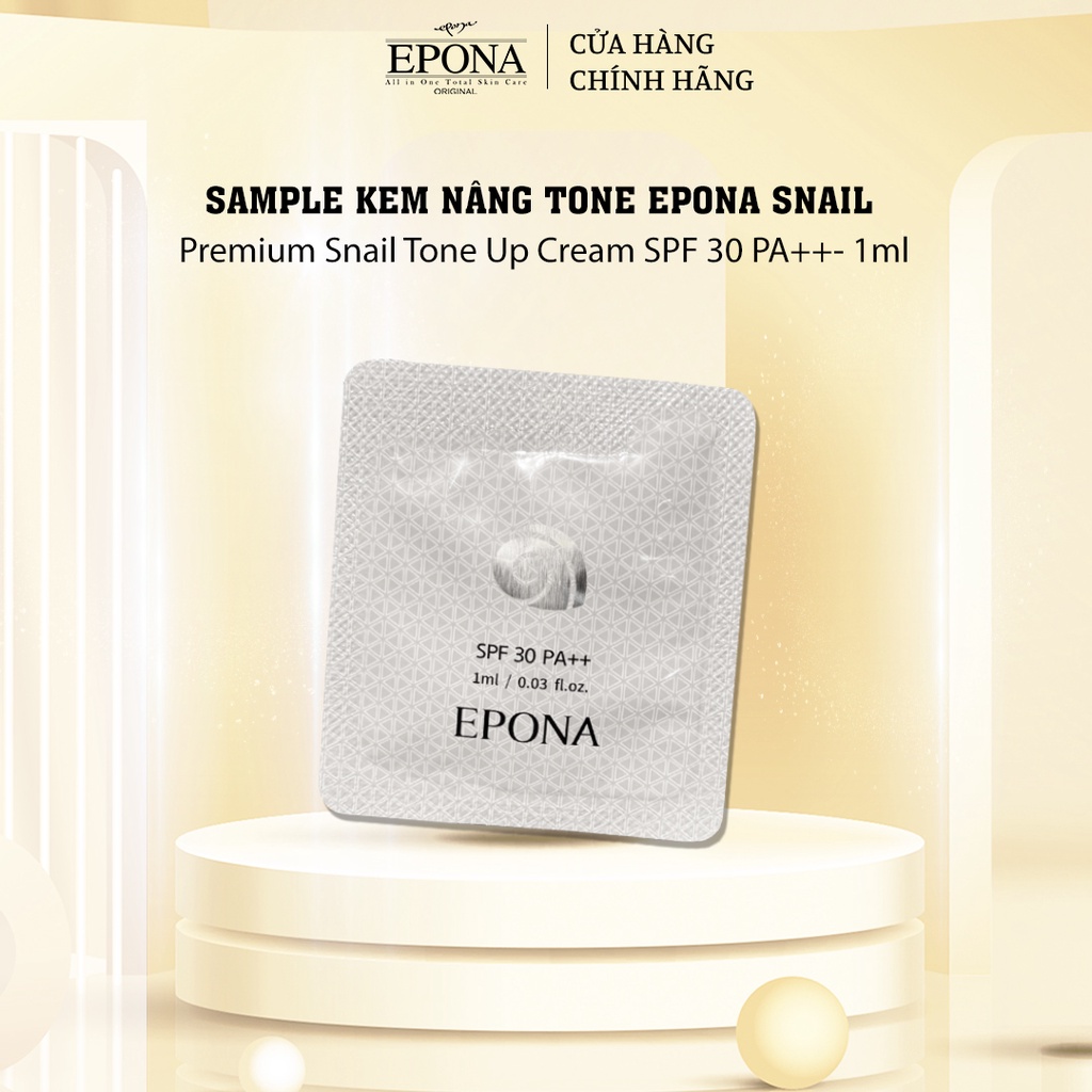 Mẫu Dùng Thử Kem Dưỡng Trắng Nâng Tone Epona Premium Snail Tone Up Cream SPF 30 PA++ 1ml