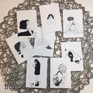 8 TẤM THIỆP POSTCARD CÔ GÁI BUỒN DECOR
