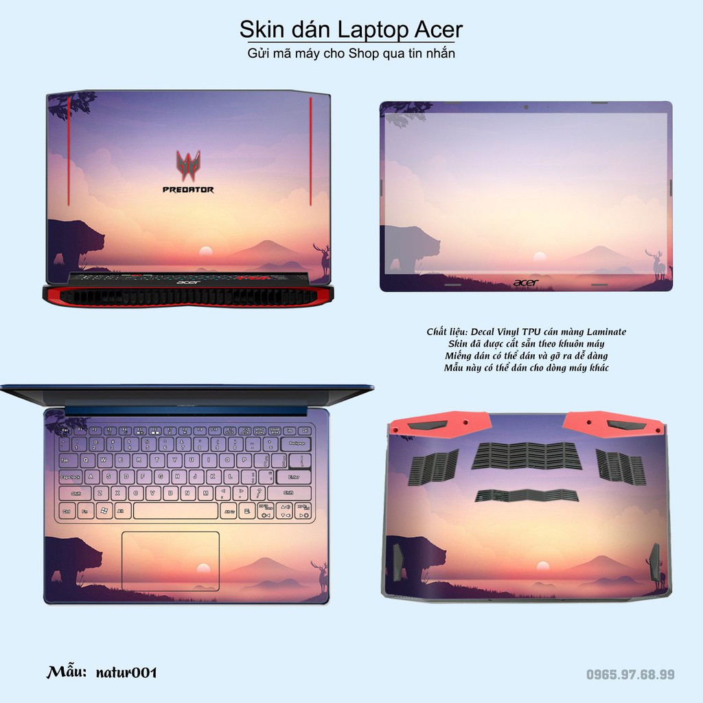 Skin dán Laptop Acer in hình thiên nhiên (inbox mã máy cho Shop)