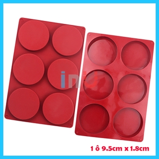 HCM - Khuôn silicon trụ tròn 6 ô to làm rau câu pudding, đổ socola, nướng bánh