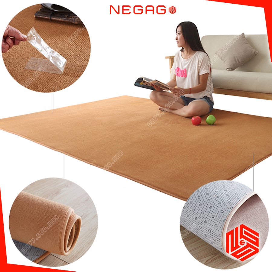 Thảm lông tròn trải sàn decor chụp ảnh to 1m 1m2 | NEGAGO