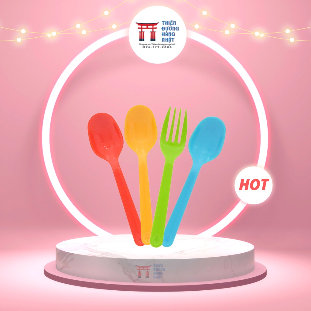 Set 4 thìa dĩa nhựa Inomata Nhật Bản