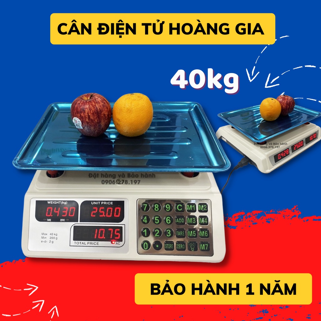 Cân điện tử tính tiền 40kg - Cần điện tử 2 mặt led - Đài Loan chính hãng