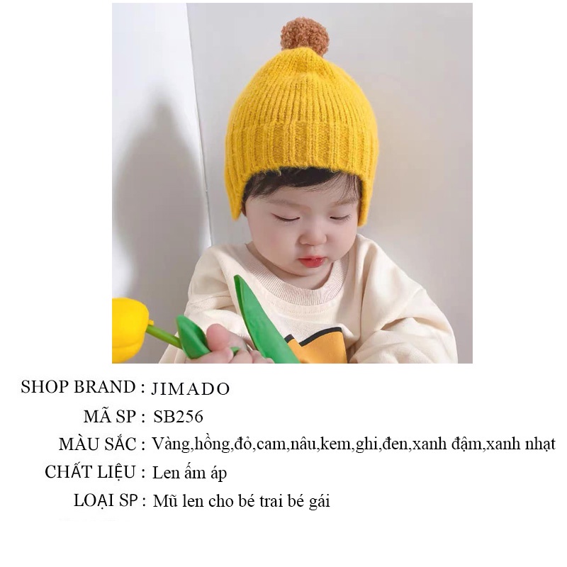 Mũ len cho bé trai bé gái 1 tuổi 2  màu sắc ngọt ngào dễ thương JIMADO SB256