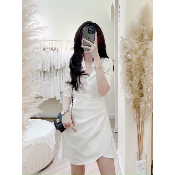 BIGSIZE  Đầm cổ sơ mi thanh lịch bigsize 50-90kg
