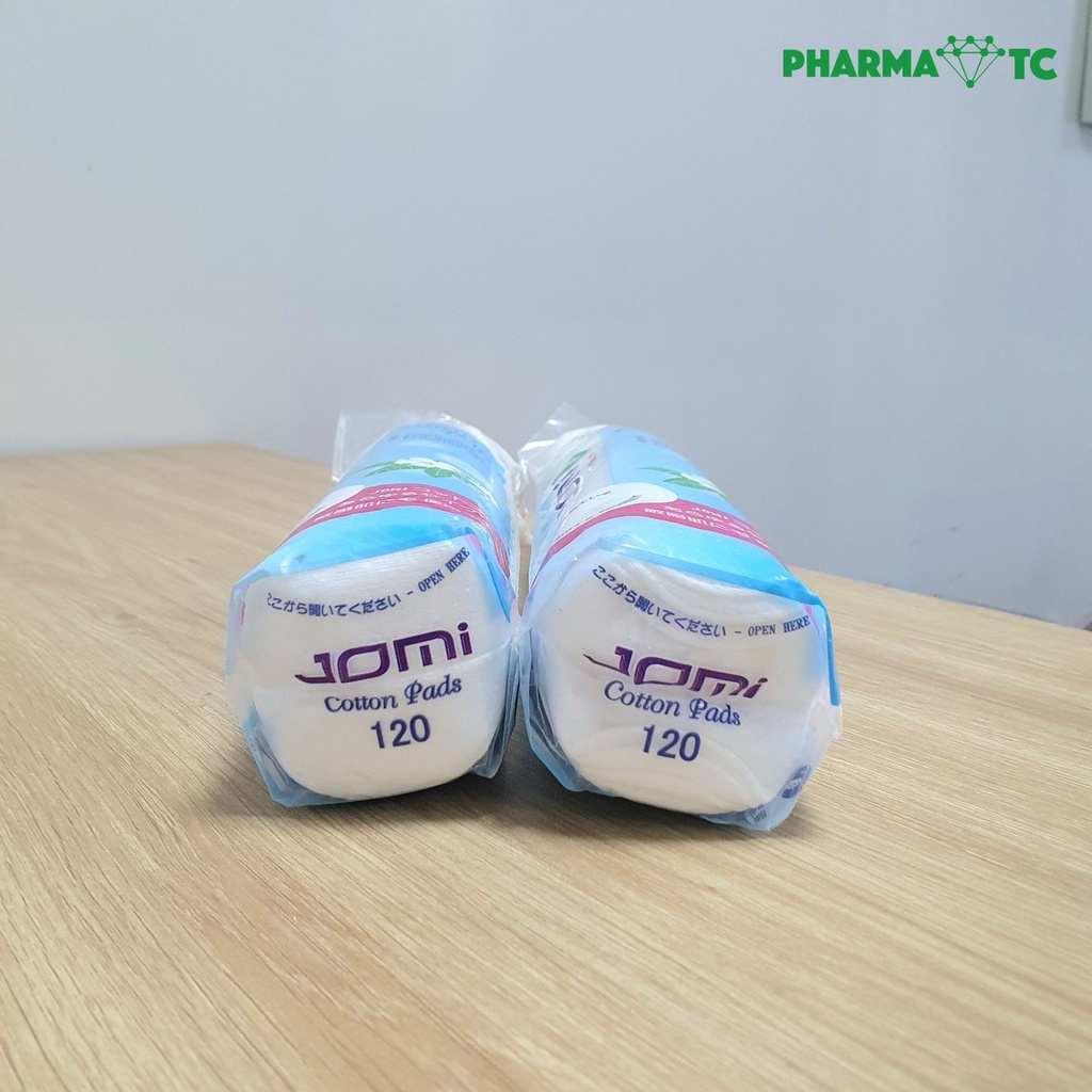 Bông tẩy trang JOMI Thổ Nhĩ Kì, tẩy sạch bụi bẩn, lớp trang điểm - Túi 120 miếng - PharmaOTC