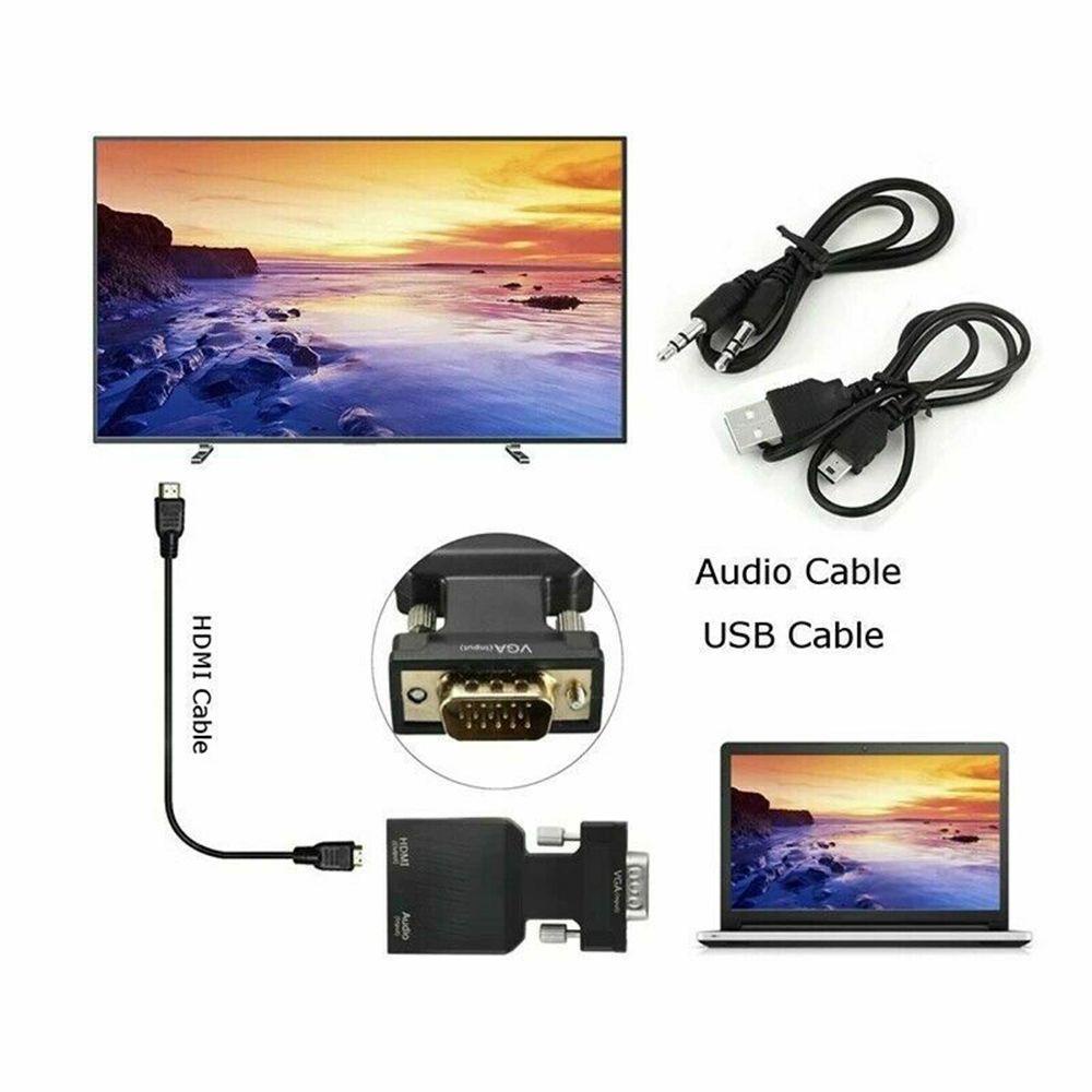 BEBETTERM Cáp ChuyểN VGA Sang HDMI 1080P Cho MàN HìNh Laptop / PC / TV / VGA