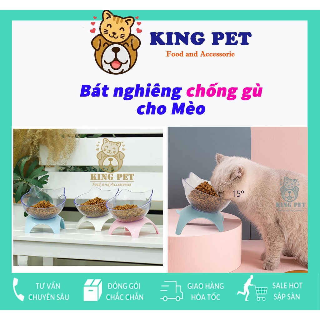 Bát Nghiêng Đơn Chống Gù Cho Mèo