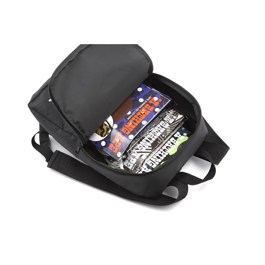 Balo Vải Oxford Chống Thấm Nước Họa Tiết Sọc Caro Màu Đen Đơn Giản