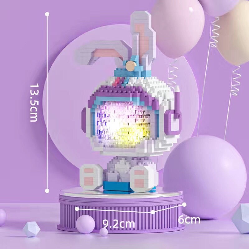Mô hình lắp ráp phi hành gia hình con thỏ đáng yêu 3D dành cho bé sáng tạo có đèn