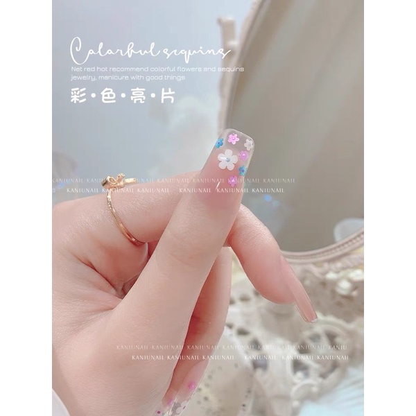 HOLIDAYNAIL Nhũ hoa giấy mix màu ẩn nail