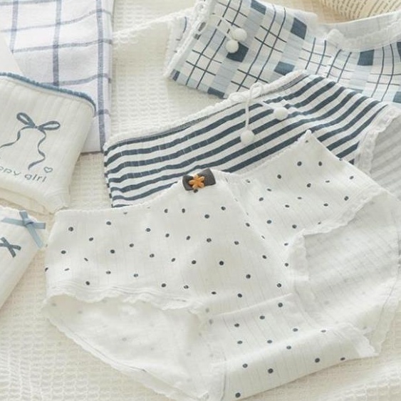 Quần lót cotton giấy kẻ xanh thủy thủ 0126