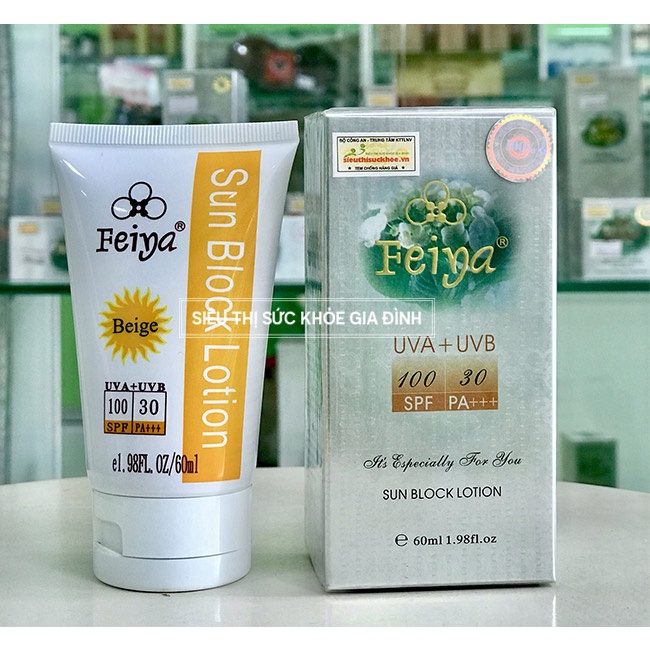 KEM CHỐNG NẮNG FEIYA - UVA/UVB - SPF100 PA+++ (USA) DẠNG KEM PHẤN HỒNG