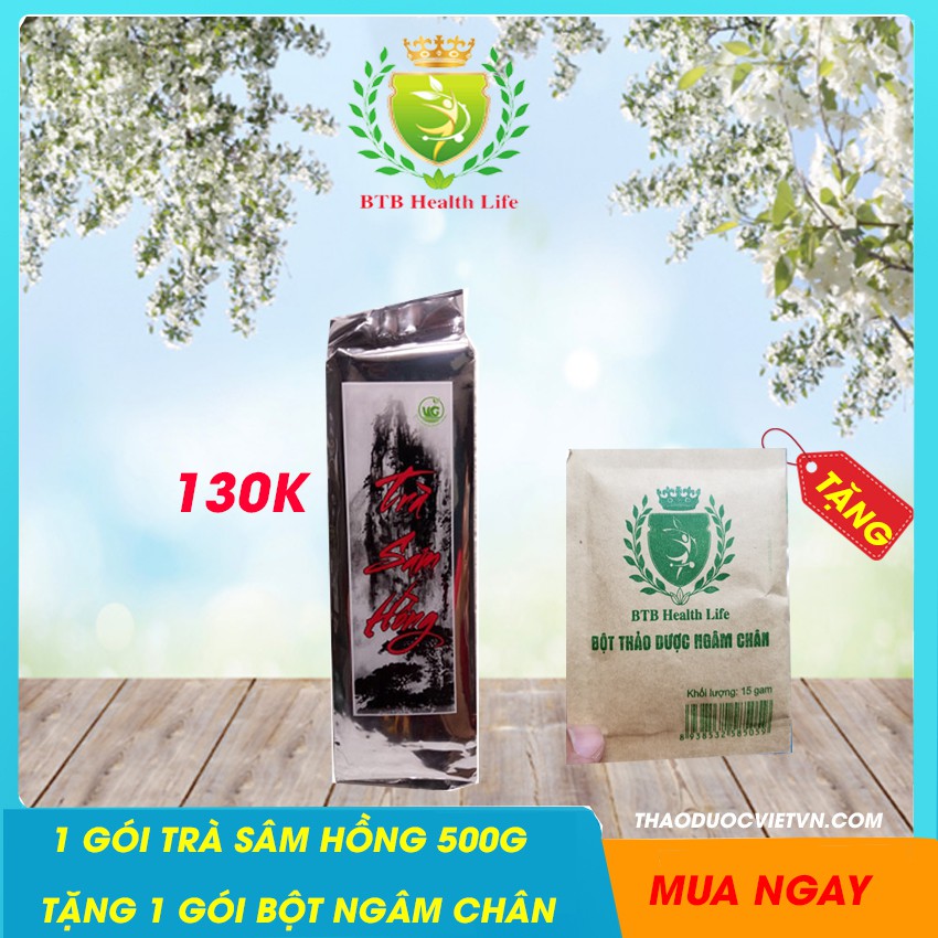 Trà Sâm Hồng 500g tặng gói bột ngâm chân - An thần ngủ ngon, giảm đau đầu chóng mặt - trà sam hồng