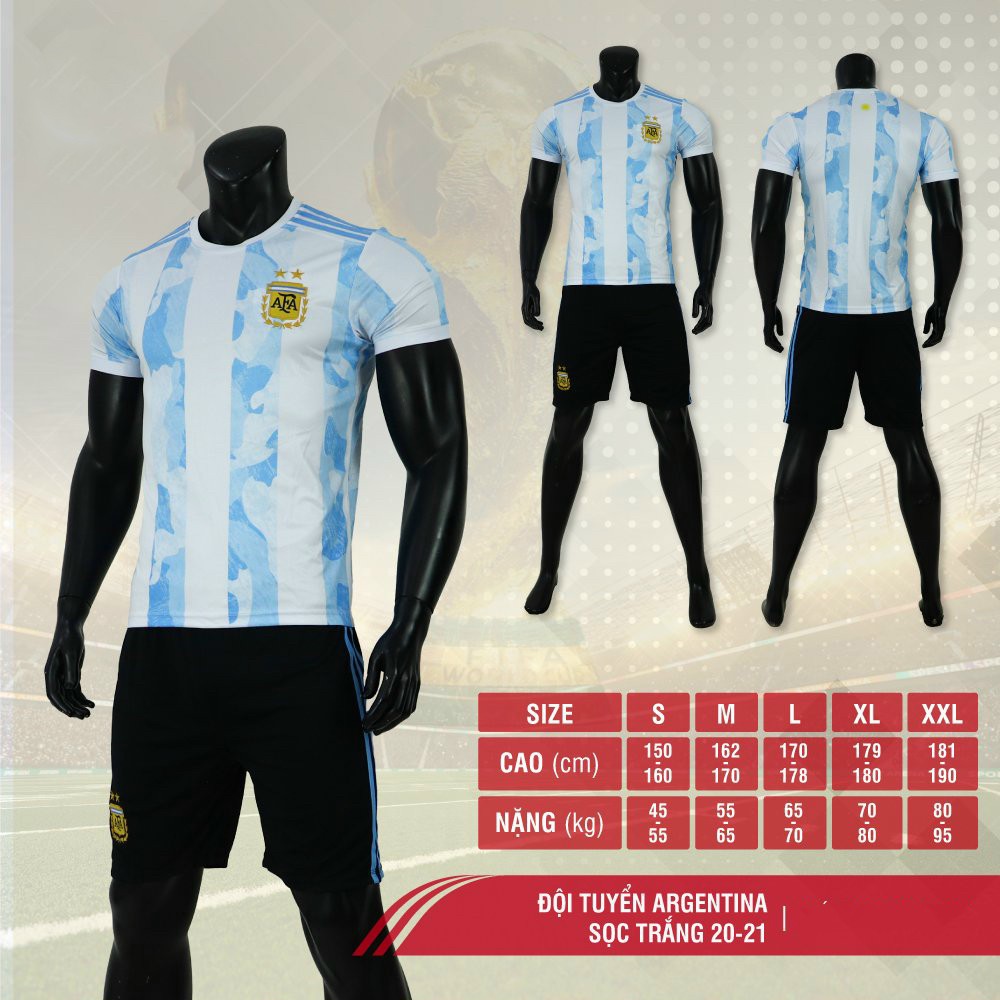 Bộ quần áo bóng đá đội tuyển ARGENTINA hàng thun lạnh cao cấp mùa giải 2021