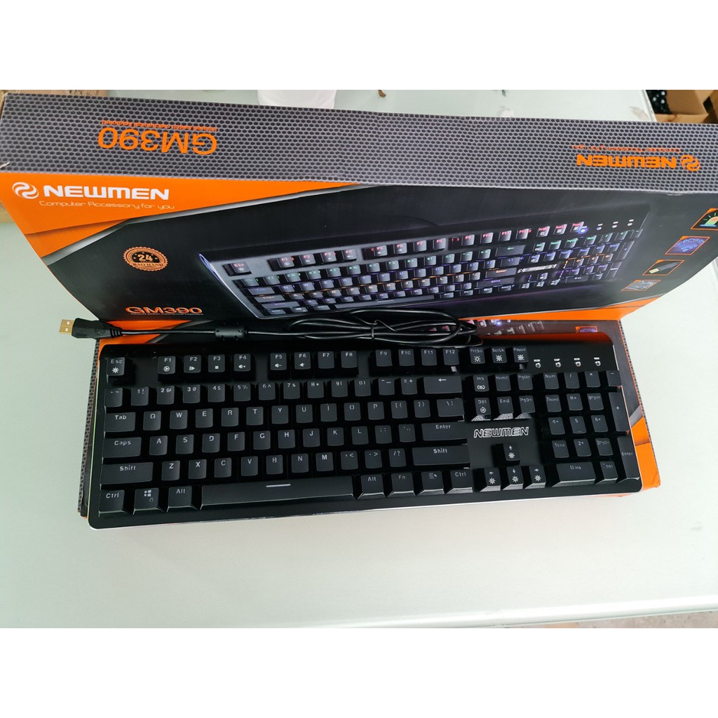 Bàn phím cơ Newmen GM390 ( Blue Swicth/Led RGB/màu đen) - Hàng Chính Hãng