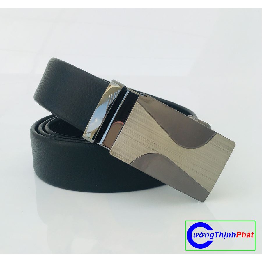 Dây Nịt Nam Da Cao Cấp Mặt Mạ Crom Sáng Bóng