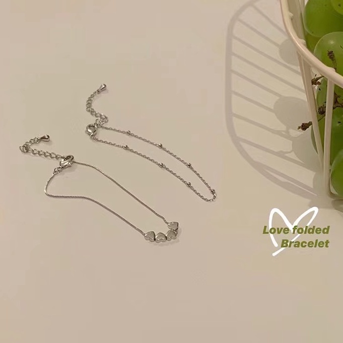 Vòng Đeo Tay Hai Mảnh Hình Trái Tim Nhỏ Cá Tính Ngọt Ngào Cá Tính Chất Lượng Cao Cho Nữ | BigBuy360 - bigbuy360.vn