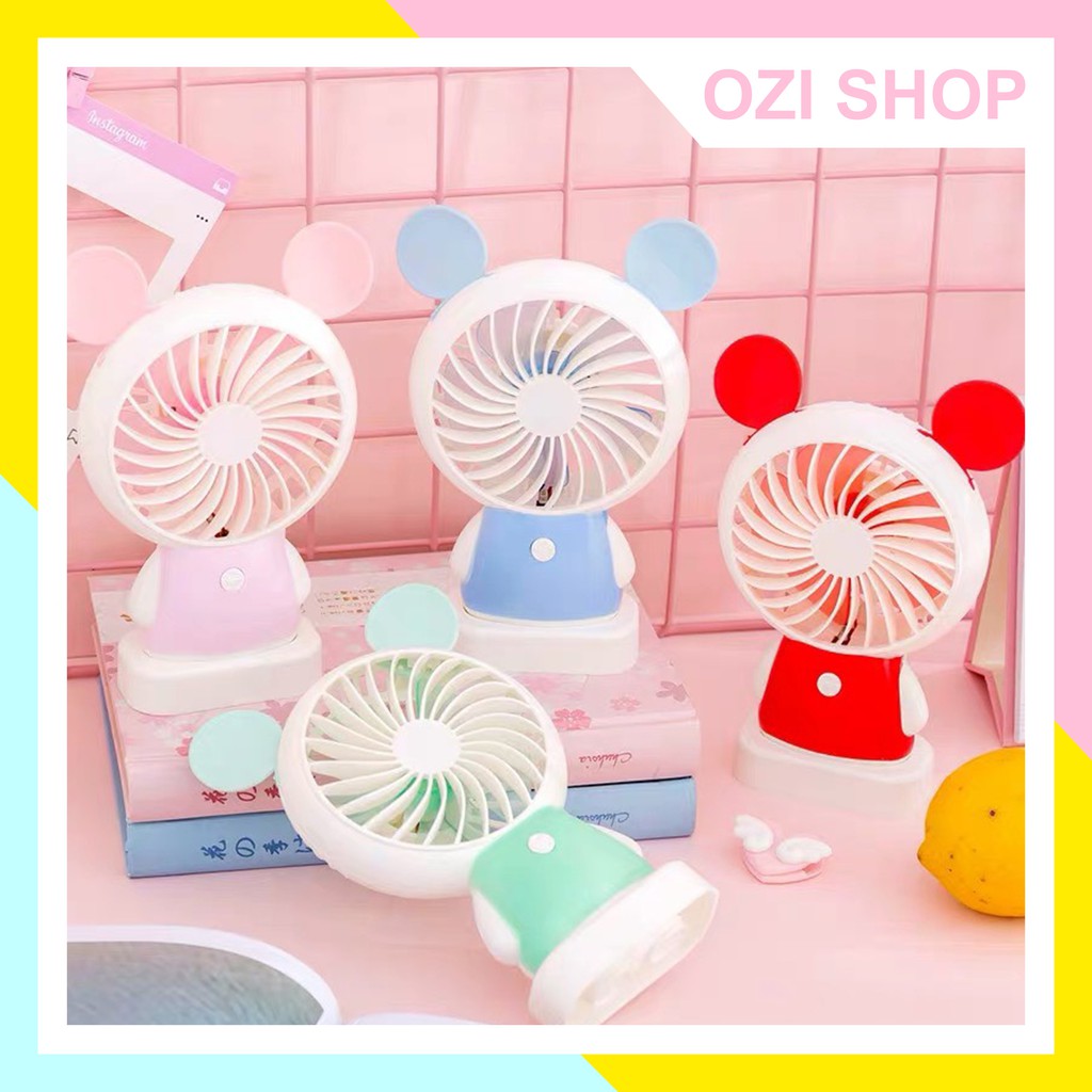 Quạt mini tích điện đề bàn có đèn sáng ( tặng kèm dây sạc) #5