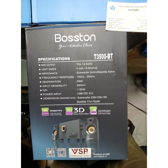 LOA BOSTON T3500-BT Bluethooth có điều khiển từ xa, USB, thẻ nhớ