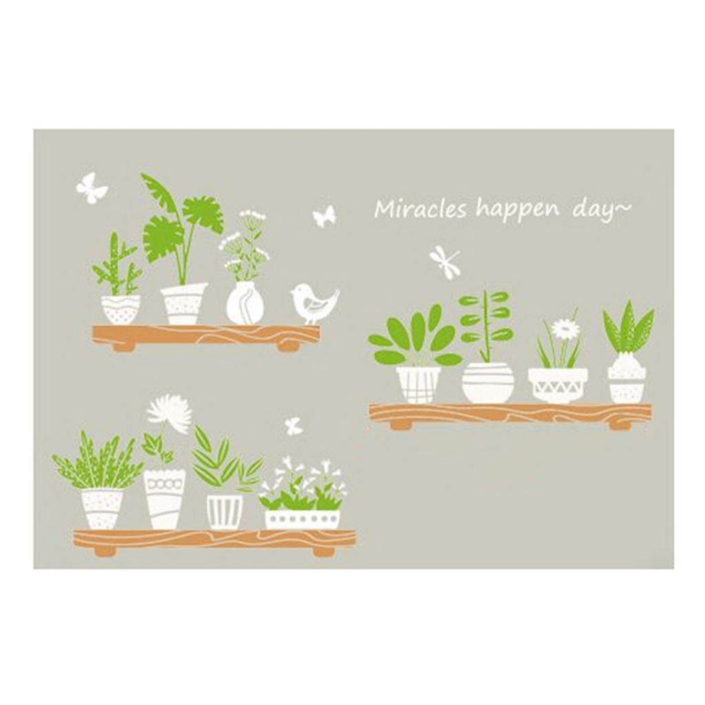 Nhãn dán tường PVC tự dính họa tiết cây cảnh độc đáo