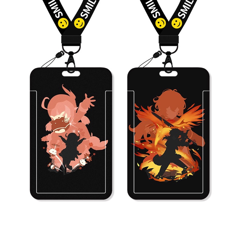 New Zhongli Hutao Genshin Impact Yuanshen Card Holder Meal Card Student Klee Xiao Keqing Hutao Bus Card Lanyard Mona Tartaglia Childe Venti Card Holder Work Card Kamisato Ayaka Kazuha Favorite Diluc Ganyu