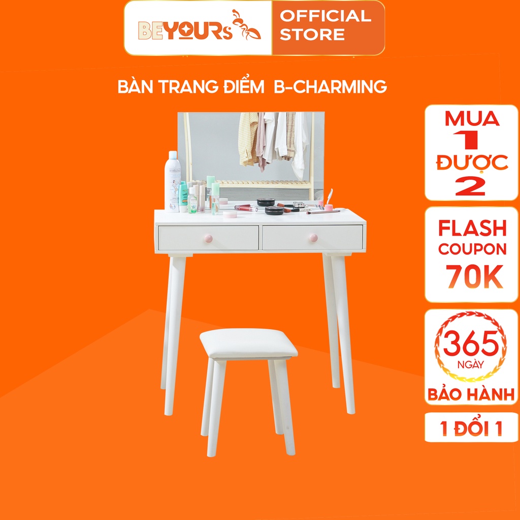 Bàn Trang Điểm BEYOURs B Charming Dressing Table Nội Thất Kiểu Hàn Lắp Ráp - Trắng