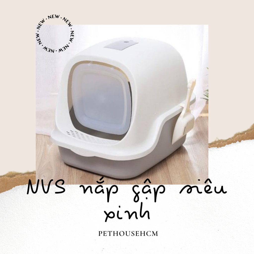 NHÀ VỆ SINH MÈO SIZE ĐẠI (mèo >8kg) TẶNG XẺNG MÈO + TÚI HÚT MÙI - Rộng lớn, Ngăn mùi, Sạch sẽ (CÓ NGĂN CHỨA TÚI HÚT MÙI)