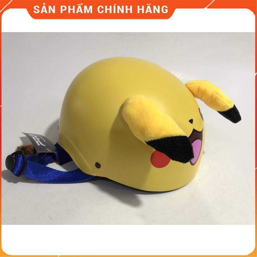 Mũ bảo hiểm nửa đầu PIKACHU có sừng + lưỡi trai