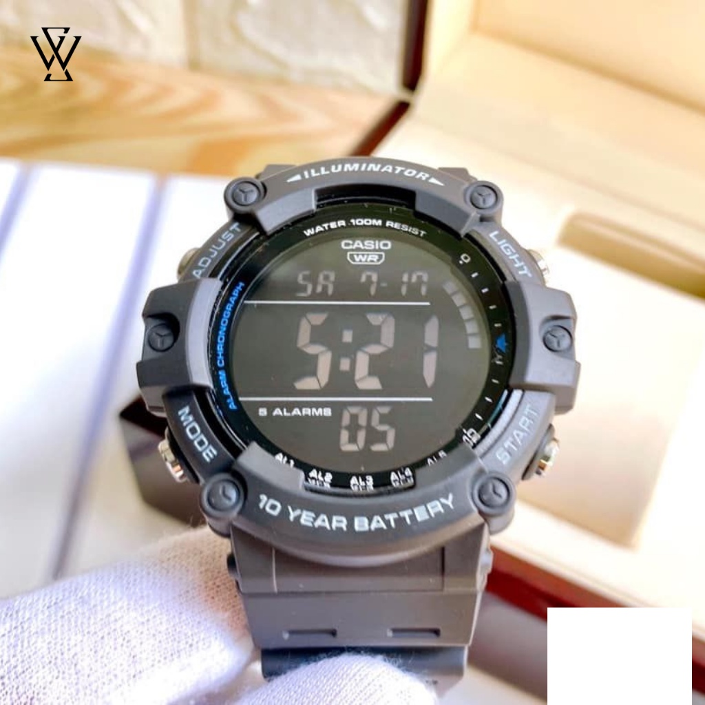 Đồng Hồ Điện Tử Nam Casio WATCHSTORE AE-1500WH-8BVDF Thiết Kế Mặt Kính Tròn 51mm, Vỏ Và Dây Đeo Nhựa Chắc Chắn