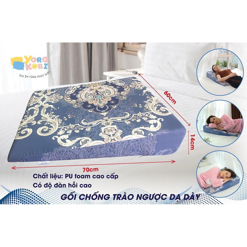 Gối Chống Trào Ngược Dạ Dày Chính Hãng Người Lớn YOROKOBI (14 cm)  Kê Chân, Kê Lưng, Đa Năng