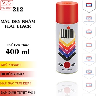 Chai sơn xịt sơn xe máy cao cấp ATM / WIN màu đen nhám A212 / 212 dung tích 400 ml