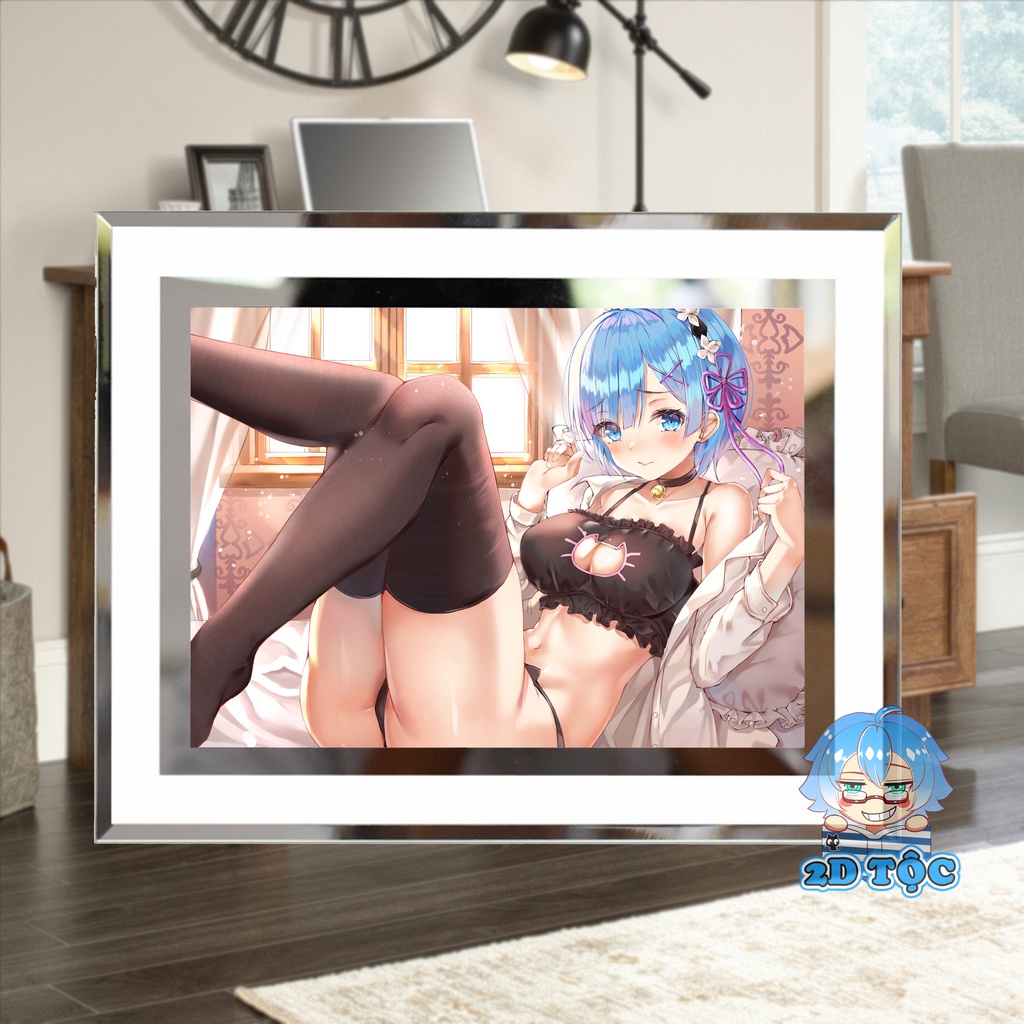 Khung ảnh kính Rem (8) Anime Manga Light Novel Re:Zero kích thước A4 A5 13x18 by 2D Tộc Shop