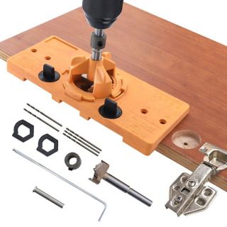 Bộ cữ khoan bản lề tủ bếp, cữ khoan bản lề bật hơi giảm chấn ( Hãng WNEW)