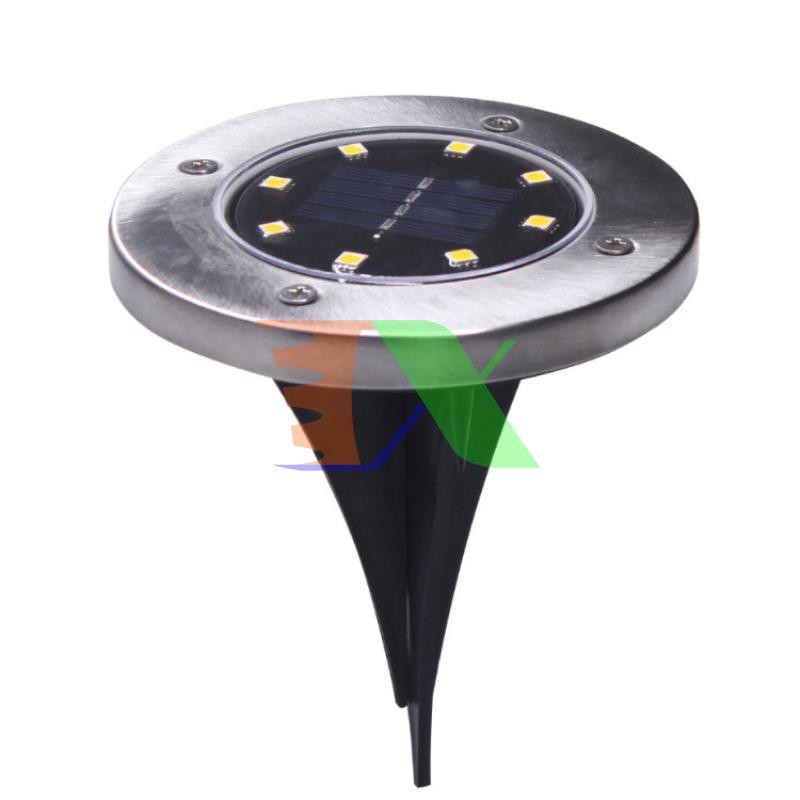Bộ 4 Đèn chiếu tiểu cảnh năng lượng mặt trời SBN-8 8 Leds, Đèn trang trí sân vườn Disk Light