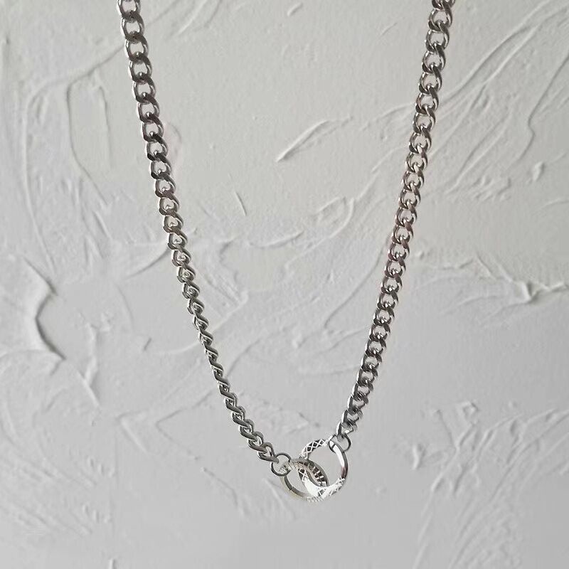 Vòng cổ choker mặt tròn đôi phong cách hip hop thời trang ngọt ngào cho nữ