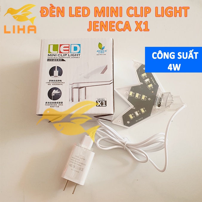 Đèn Led Kẹp Góc Jeneca X1 (4W - Màu Trắng) - Đèn Led Kẹp Hồ Cá Chiếc Lá