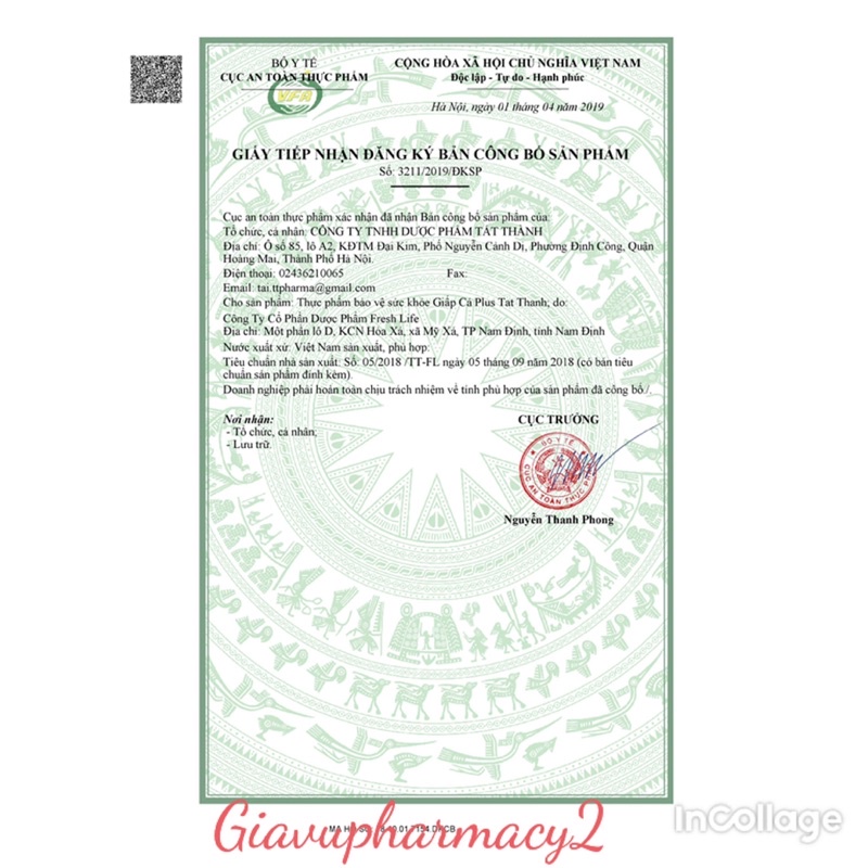 Viên Uống Giấp Cá Plus Tất Thành Bổ Sung Chất Xơ Tự Nhiên Giảm Táo Bón Trĩ