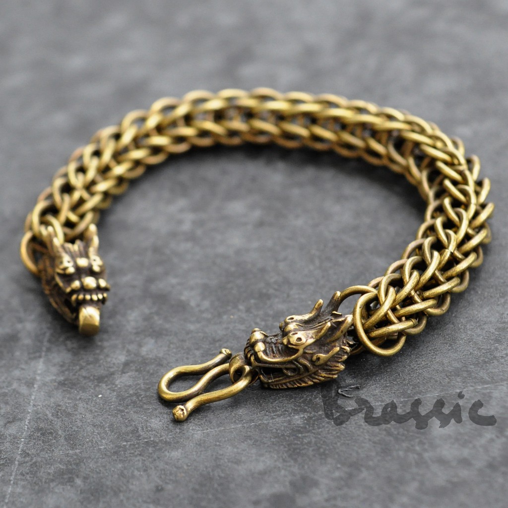 Vòng tay đồng thau, Lắc tay đồng thau hình rồng phong cách vintage VT01
