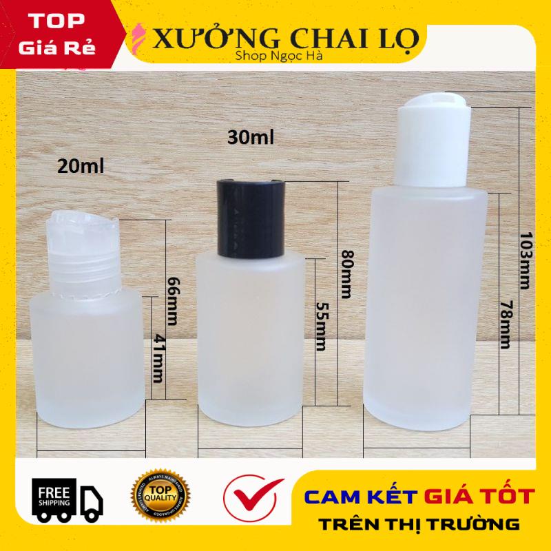 Chai Chiết Mĩ Phẩm ❤ GIÁ RẺ NHẤT ❤ Chai Thủy tinh mờ Nút nhấn 20ml,30ml,50ml chiết mỹ phẩm , phụ kiện du lịch