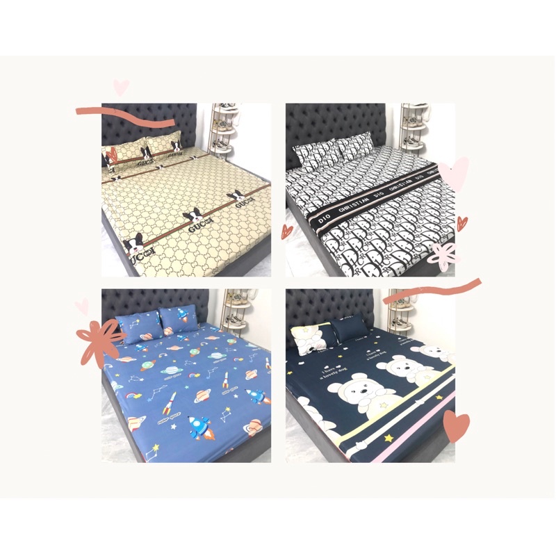 Bộ ga gối,drap gối,set ga chun poly giá rẻ,bền,đẹp