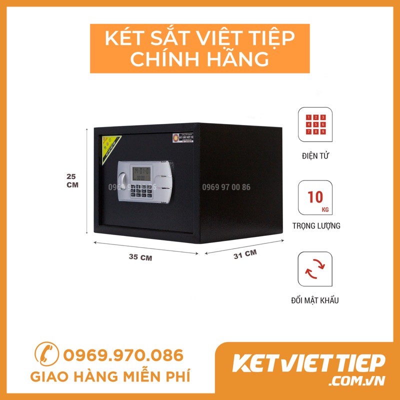 Két Sắt Mini Thông Minh Việt Tiệp  Khóa Điện Tử ✅ FREESHIP ✅ Két Sắt Cỡ Nhỏ Thông Minh MS KKS023 Màu Đen, Trắng | BigBuy360 - bigbuy360.vn