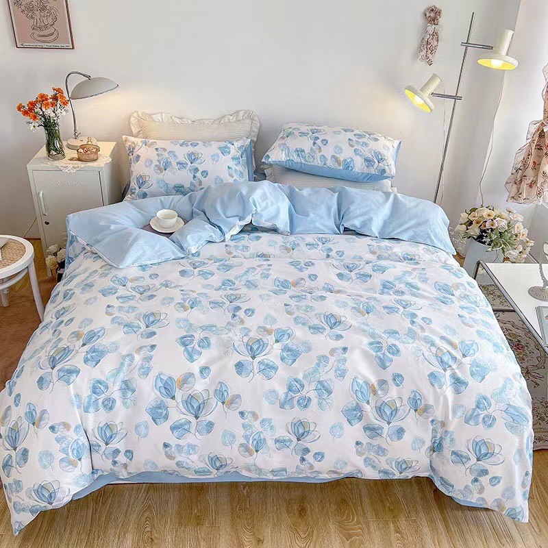 Bộ Chăn Ga Cotton Sét 4món . Chăn Ga Gối Đệm Cao Cấp -Hàng nhập khẩu, kích thước 1m6x2m, 1m8x2m, 2mx2m
