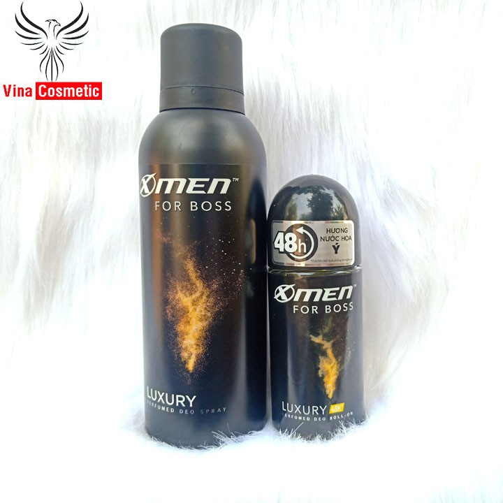 Combo Lăn Khử Mùi XMen For Boss Luxury 50ml + Xịt Khử Mùi XMen For Boss Luxury 150ml