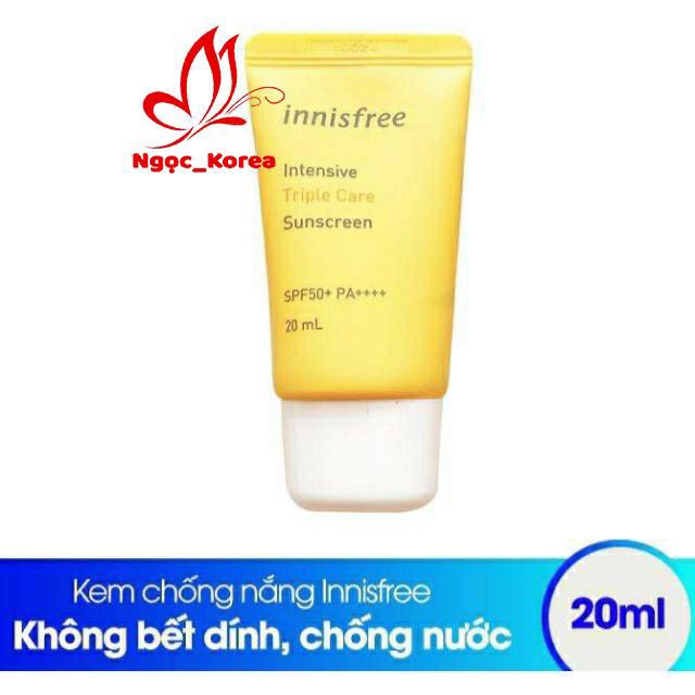 Minisize KEM CHỐNG NẮNG Chống Trôi INNISFREE PERFECT UV PROTECTION CREAM TRIPLE CARE 20ML