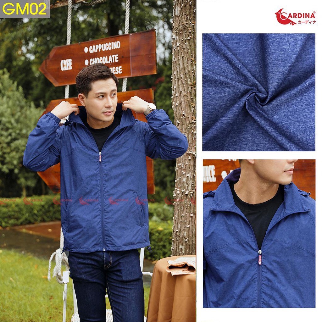 Áo Khoác Gió Nam 2 Lớp CARDINA Siêu Nhẹ Cản Gió Chống Nước Size từ 50-95kg
